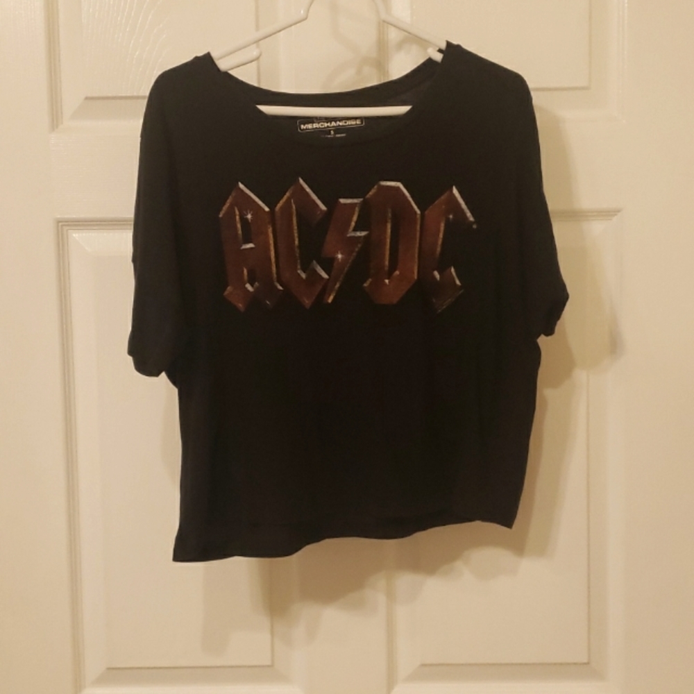 AC/DC crop concert tee shirt Amplified Logo Small